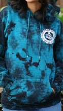 Load image into Gallery viewer, Mandala – Teal/Black Tie-Dye Hoodie