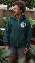 Load image into Gallery viewer, Plant Stand Mandala Green Zip-Up Hoodie