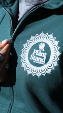 Load image into Gallery viewer, Plant Stand Mandala Green Zip-Up Hoodie