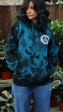 Load image into Gallery viewer, Mandala – Teal/Black Tie-Dye Hoodie
