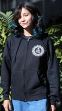 Load image into Gallery viewer, Plant Stand Mandala Black Zip-Up Hoodie
