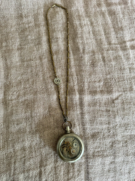 Vintage Pocket Watch Necklace T4