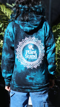 Load image into Gallery viewer, Mandala – Teal/Black Tie-Dye Hoodie
