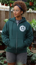 Load image into Gallery viewer, Plant Stand Mandala Green Zip-Up Hoodie
