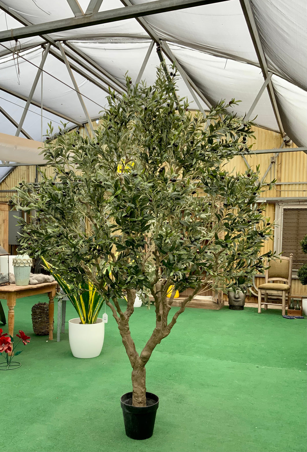 98” Premium Artificial Olive Tree in Plastic Pot